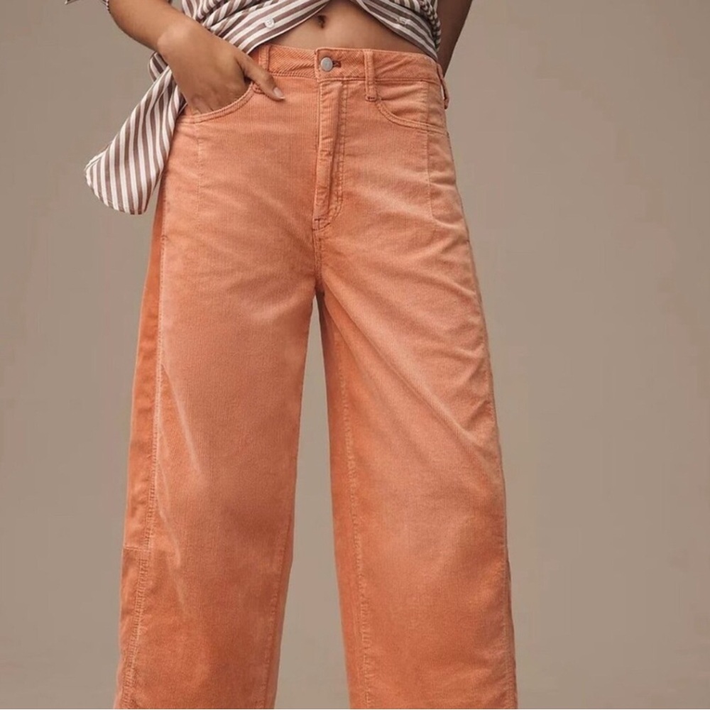Anthropologie 🍑 Pilcro Corduroy Barrel Pants Size 24p petite in ✨NEW✨ Condition - Picture 3 of 12